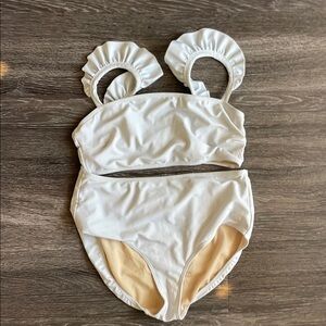 Albion Fit Bikini with ruffles and high waisted bottoms Size M